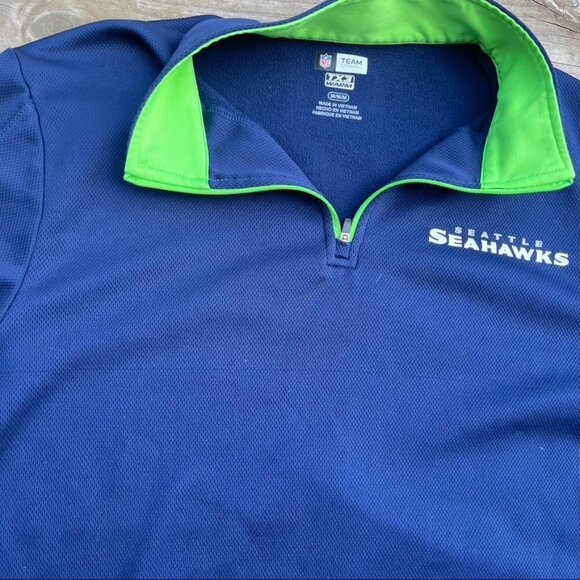 NFL Team Apparel Seattle Seahawks 1/4 Zip Pullover TX3 Warm Size Medium - Picture 4 of 8